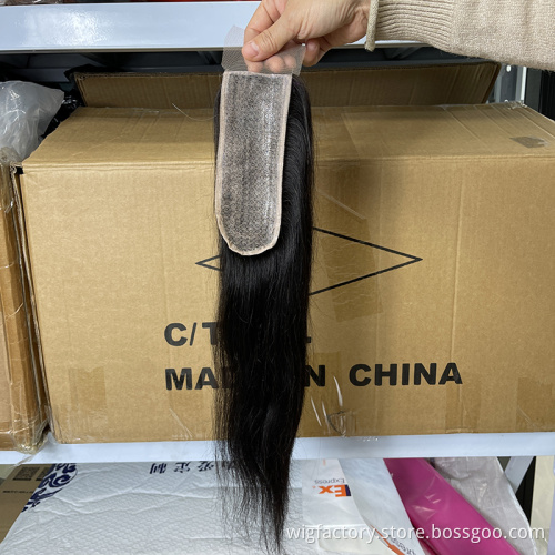 Cuticle Aligned Hair lace closures,bone straight hair with closure,silk base 2x6 closure